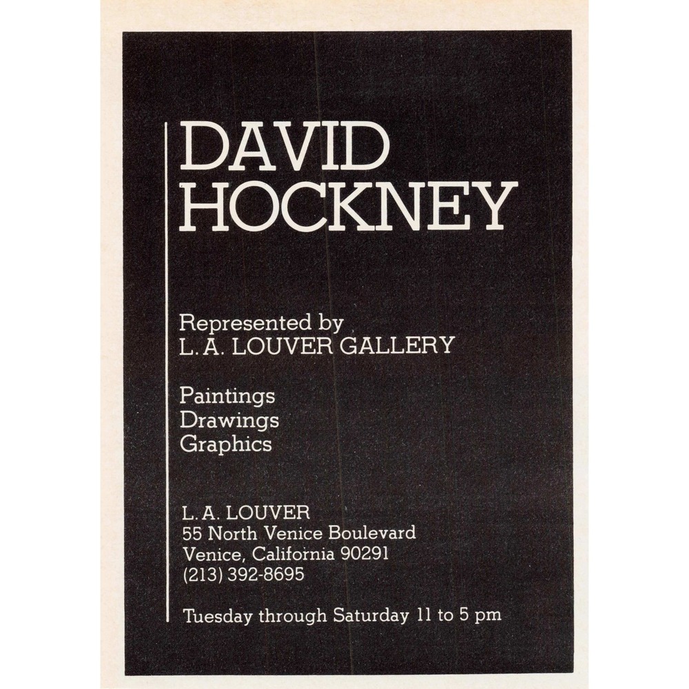 Vintage David Hockney LA Louver Gallery Venice California Print Ad Fine Art - Picture 1 of 1